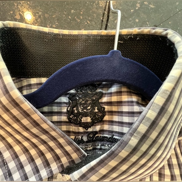 English Laundry Check Plaid Black & White long sleeve shirt. - Picture 7 of 12